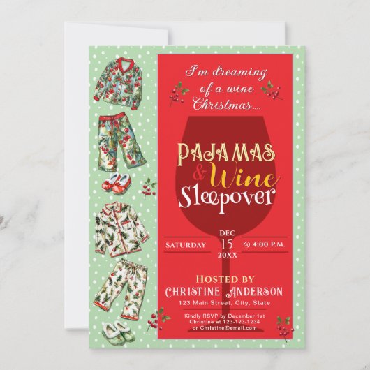 Uitnodiging voor pyjama en pannenkoeken (Voorkant)