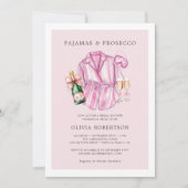Uitnodiging voor pyjama en Prosecco bruidsdouche (Voorkant)