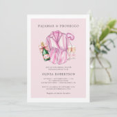 Uitnodiging voor pyjama en Prosecco bruidsdouche (Staand voorkant)