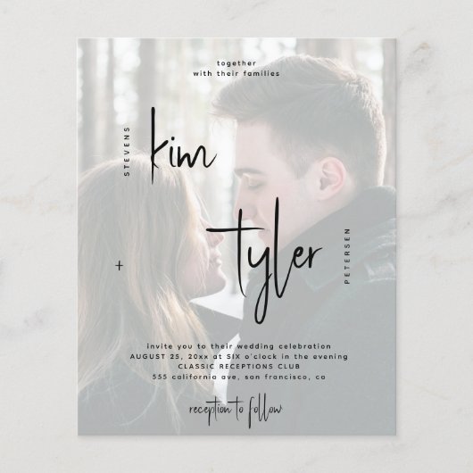 Uitnodiging voor QR CODE-bruiloft voor budgetvrien Flyer (Voorkant)