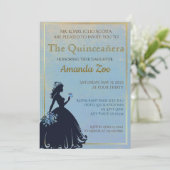 Uitnodiging voor Quinceañera (Staand voorkant)