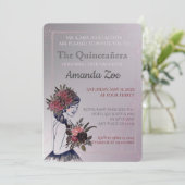 Uitnodiging voor Quinceañera-feest (Staand voorkant)