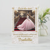 " UITNODIGING VOOR QUINCEANERA-FEEST " (Staand voorkant)