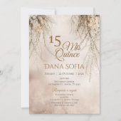 Uitnodiging voor Quincenera in het Spaans Boho (Voorkant)