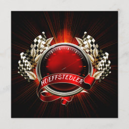 Uitnodiging voor raceauto-evenement