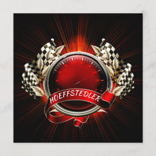 Uitnodiging voor raceauto-evenement