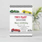  uitnodiging voor raceauto's (Staand voorkant)