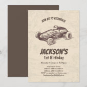  uitnodiging voor raceauto's (Voorkant / Achterkant)