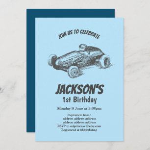  uitnodiging voor raceauto's