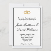 Uitnodiging voor races met zwarte, witte en gouden (Voorkant)