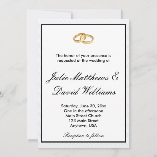 Uitnodiging voor races met zwarte, witte en gouden (Voorkant)