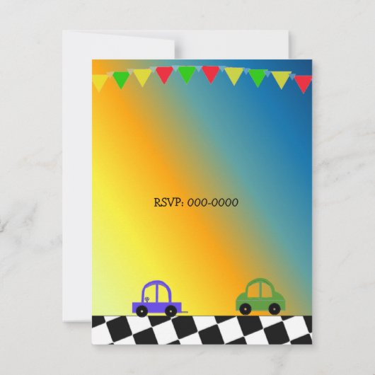 Uitnodiging voor racewagens met verkeerslicht (Achterkant)