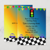 Uitnodiging voor racewagens met verkeerslicht (Voorkant / Achterkant)