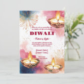 Uitnodiging voor Radiant Diwali Elegance (Staand voorkant)