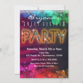 Uitnodiging voor Rainbow Lights Sparkle Dance Club (Voorkant)