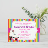 Uitnodiging voor Rainbow Skating Skate Party (Staand voorkant)