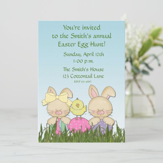 Uitnodiging voor rasterkonijnen (Staand voorkant)