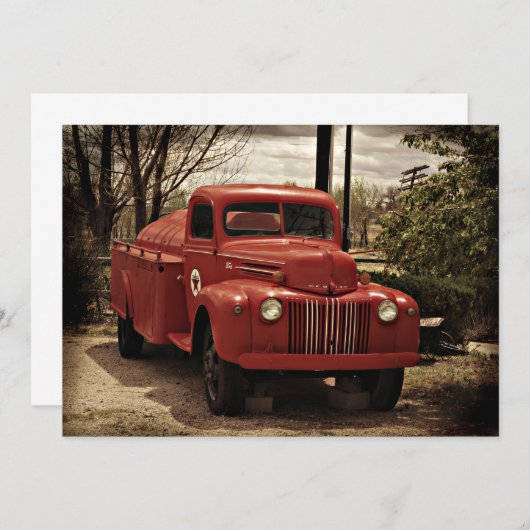 Uitnodiging voor Red Fire Truck (Voorkant / Achterkant)