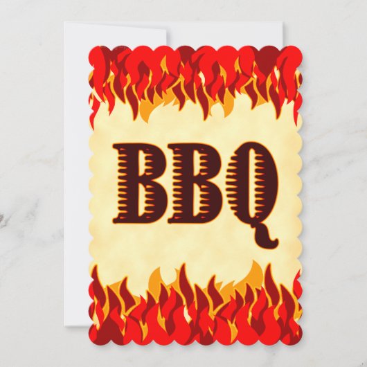 Uitnodiging voor Red Flames Custom BBQ Cookout 5x7 (Voorkant)