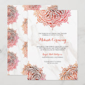 Uitnodiging voor Red Mandala Mehndi Ceremony (Voorkant / Achterkant)