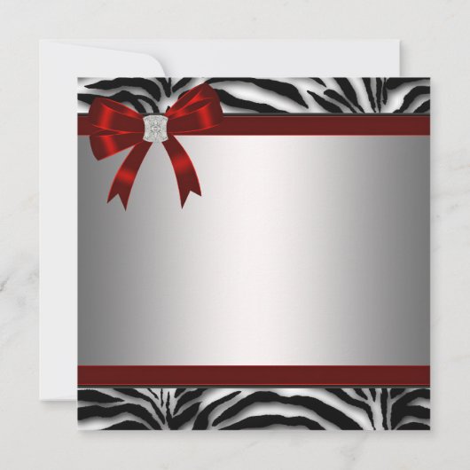 Uitnodiging voor Red Zebra verjaardagsfeestje sjab (Achterkant)