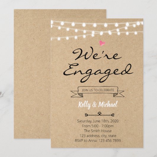 Uitnodiging voor redactionele Verlovingen (Voorkant / Achterkant)