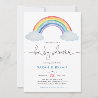 Uitnodiging voor Regenboog Baby Shower