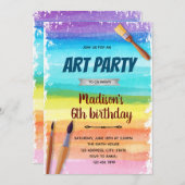 Uitnodiging voor regenboog kunstfeest (Voorkant / Achterkant)