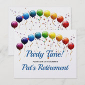 Uitnodiging voor regenboogballonnenfeest (Voorkant / Achterkant)