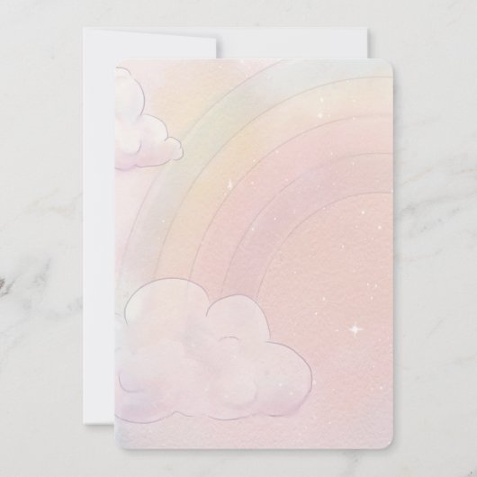 Uitnodiging voor regenboogfeest op Unicorn-verjaar (Achterkant)