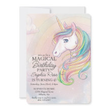Uitnodiging voor regenboogfeest op Unicorn-verjaar