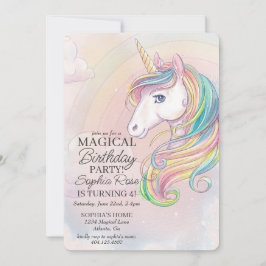 Uitnodiging voor regenboogfeest op Unicorn-verjaar