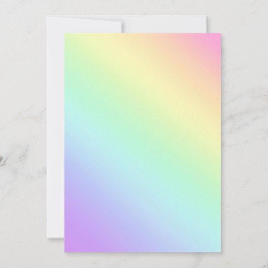 Uitnodiging voor  regenbooggradiënt bruiloft (Achterkant)