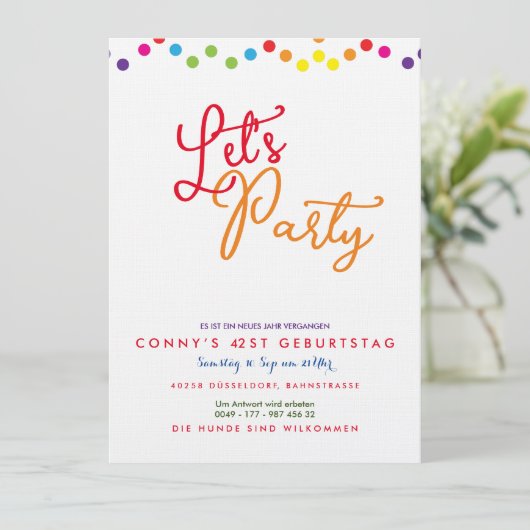 Uitnodiging voor regenboogpartijen (Staand voorkant)