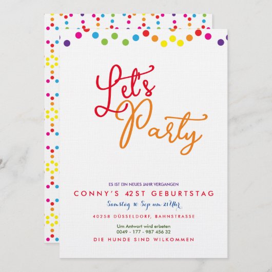 Uitnodiging voor regenboogpartijen (Voorkant / Achterkant)