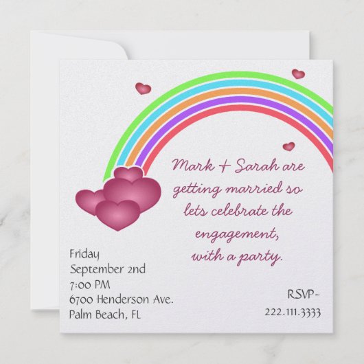 Uitnodiging voor regenboogpartijen (Voorkant)