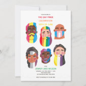 Uitnodiging voor regenboogregatie van de Gay Pride (Voorkant)