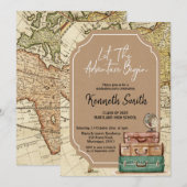 Uitnodiging voor reis-thema afstudeerfeest (Voorkant / Achterkant)