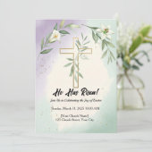 Uitnodiging voor religieuze paasdienst (Staand voorkant)