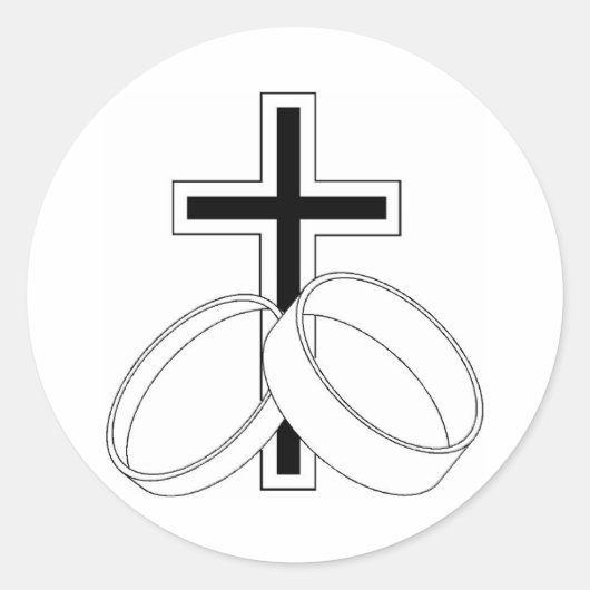 Uitnodiging voor religieuze weddenschappen ronde sticker (Voorkant)