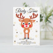 Uitnodiging voor Rendier met Rode Neus Rudolf (Staand voorkant)