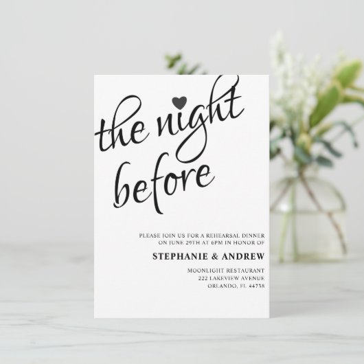 Uitnodiging voor repetitie voor zwarte en witte br (Staand voorkant)