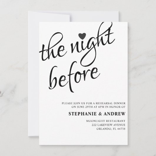 Uitnodiging voor repetitie voor zwarte en witte br (Voorkant)