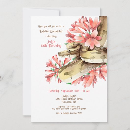 uitnodiging voor reptielenontmoeting (Voorkant)