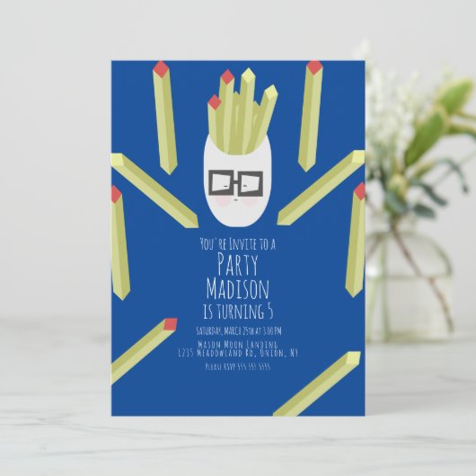 Uitnodiging voor restaurants in Cute Fries (Staand voorkant)