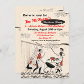 Uitnodiging voor  Retro Barbecue Party (Voorkant / Achterkant)