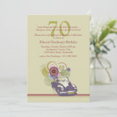 Uitnodiging voor Retro Car (Staand voorkant)