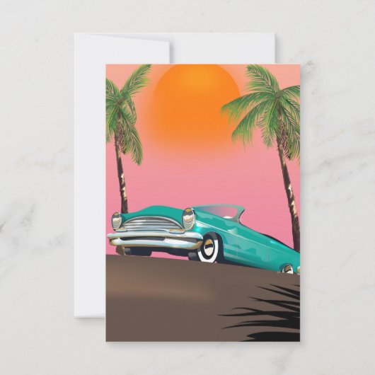 Uitnodiging voor  Retro Car Wedding (Achterkant)