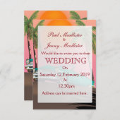 Uitnodiging voor  Retro Car Wedding (Voorkant / Achterkant)