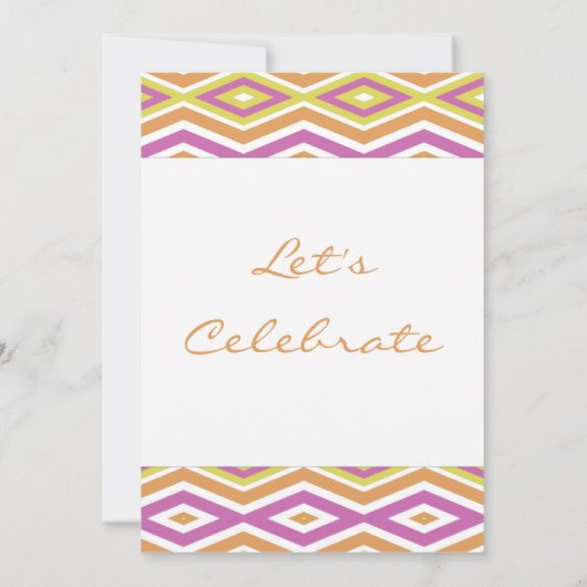 Uitnodiging voor Retro Diamond Print Party (Achterkant)